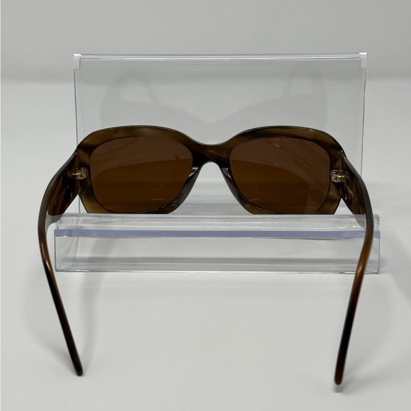 CHANEL Studded CoCo Mark logo Brown Sunglasses - Picture 7 of 8